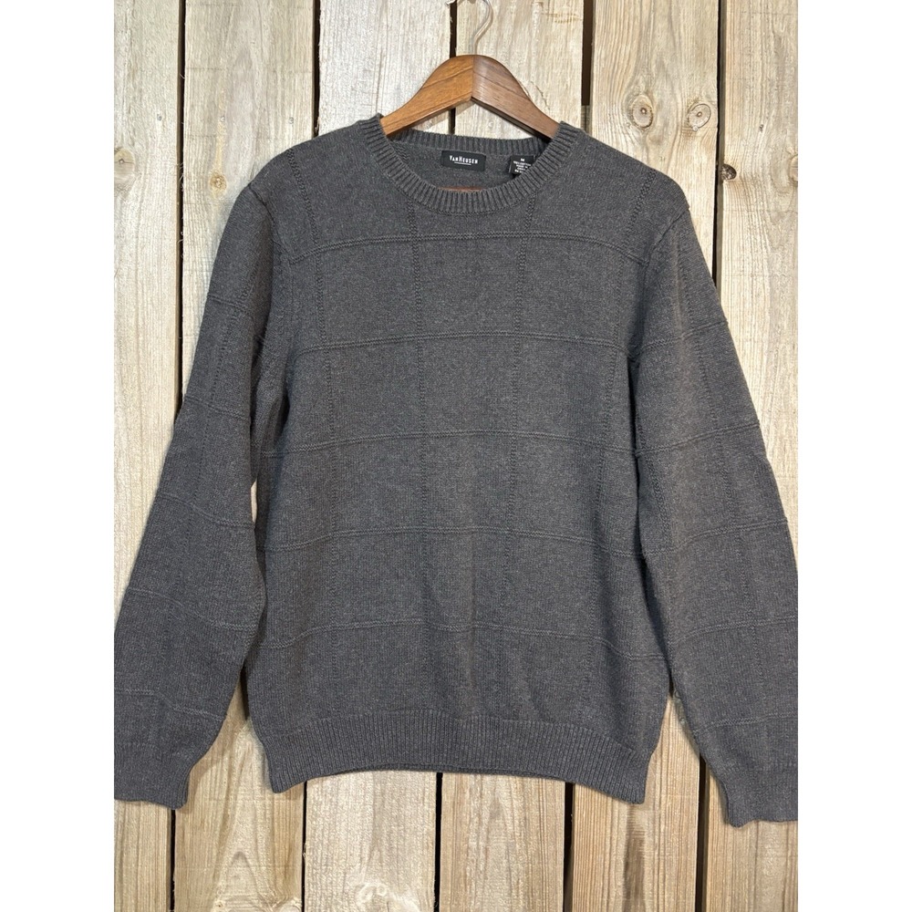 Van Heusen Gray Knit Crewneck‎ Sweater Men's M